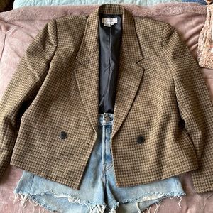 Vintage 90s houndstooth cropped blazer